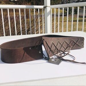 NWT DKNY GENUINE brown leather decorative belt